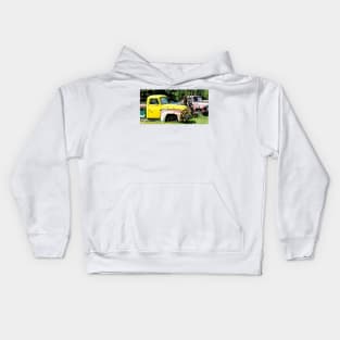 Old Yellow Farm Truck Kids Hoodie